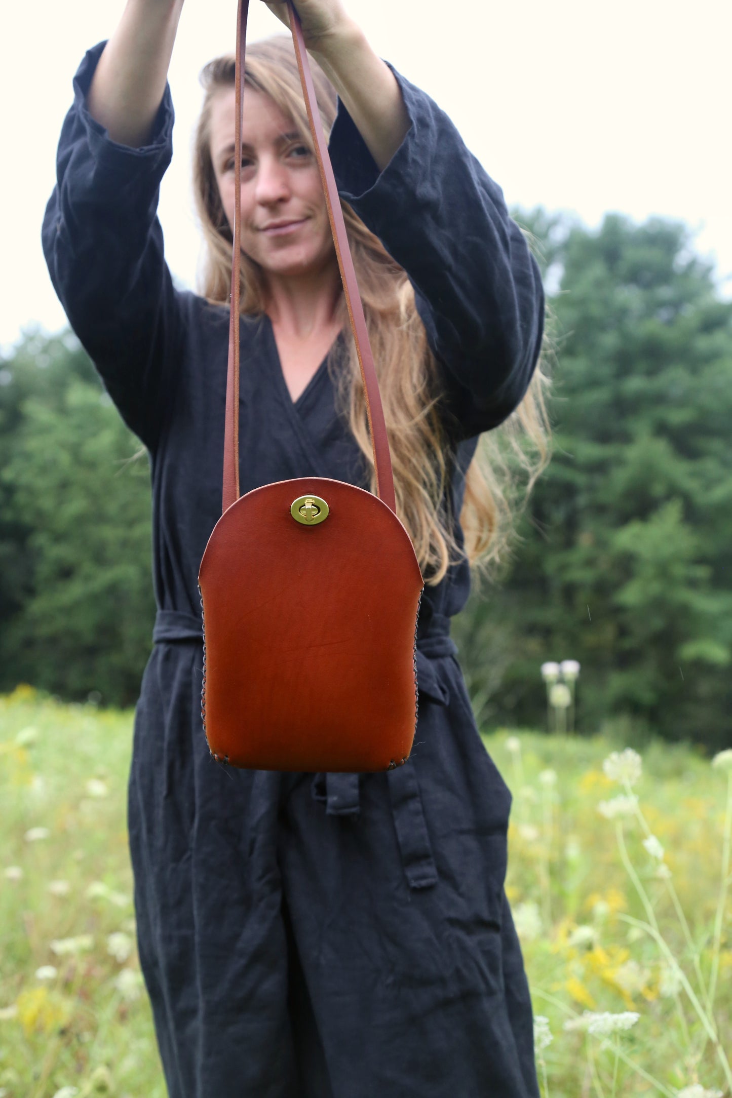 Cherrywood Red Minimalist Crossbody Bag