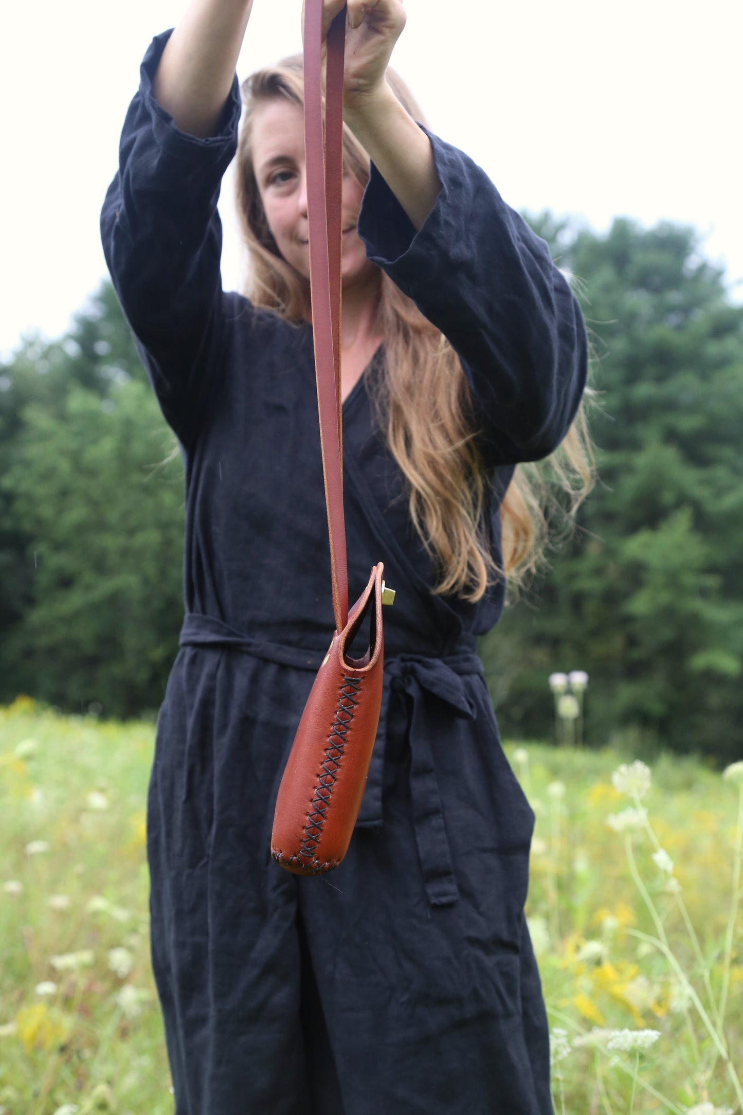 Cherrywood Red Minimalist Crossbody Bag