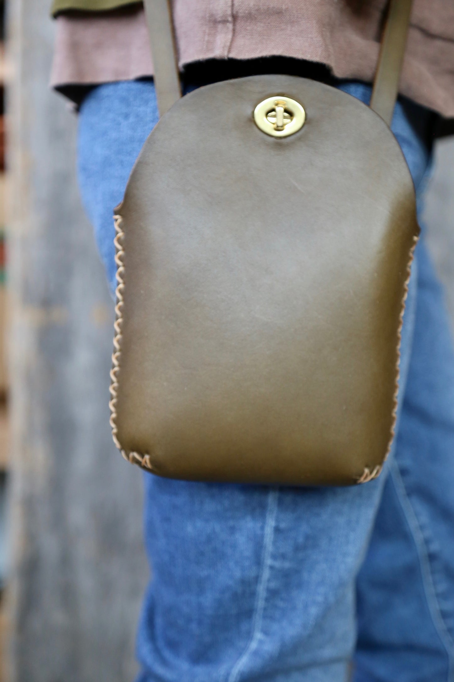 Olive Green Small Minimalist Crossbody Bag