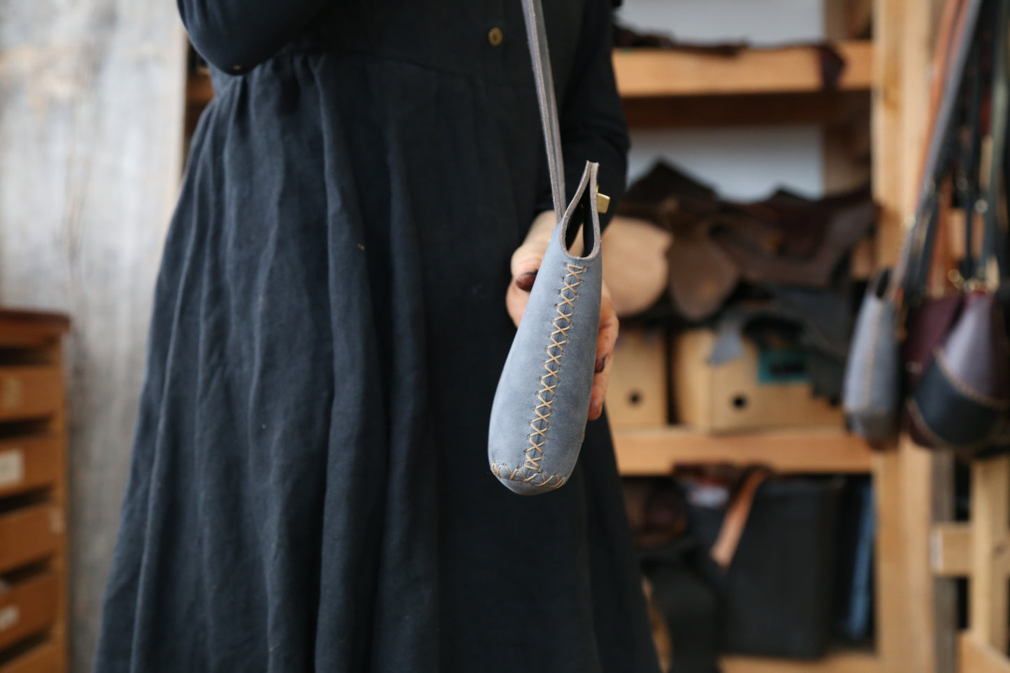 Slate Grey Small Minimalist Crossbody Bag