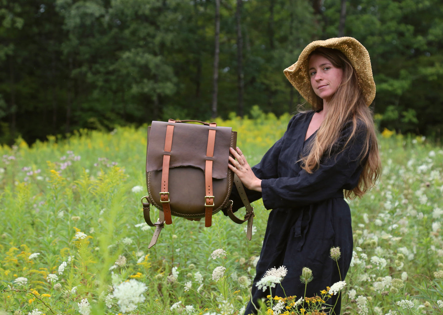 bridle leather backpack Hand stitched Olive English Bridle Leather Backpack – Artifact Leather Company