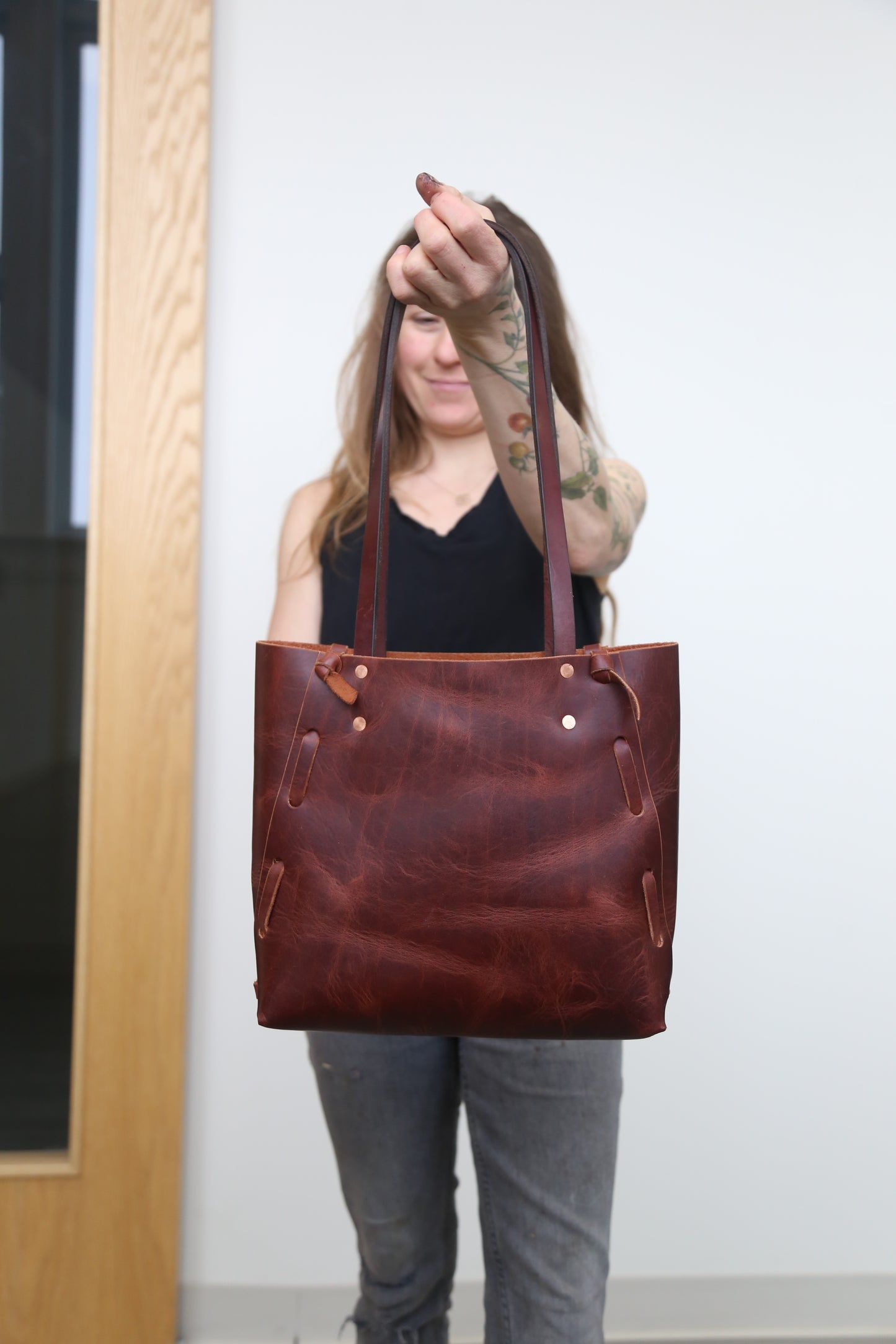 Mahogany Woven Tote