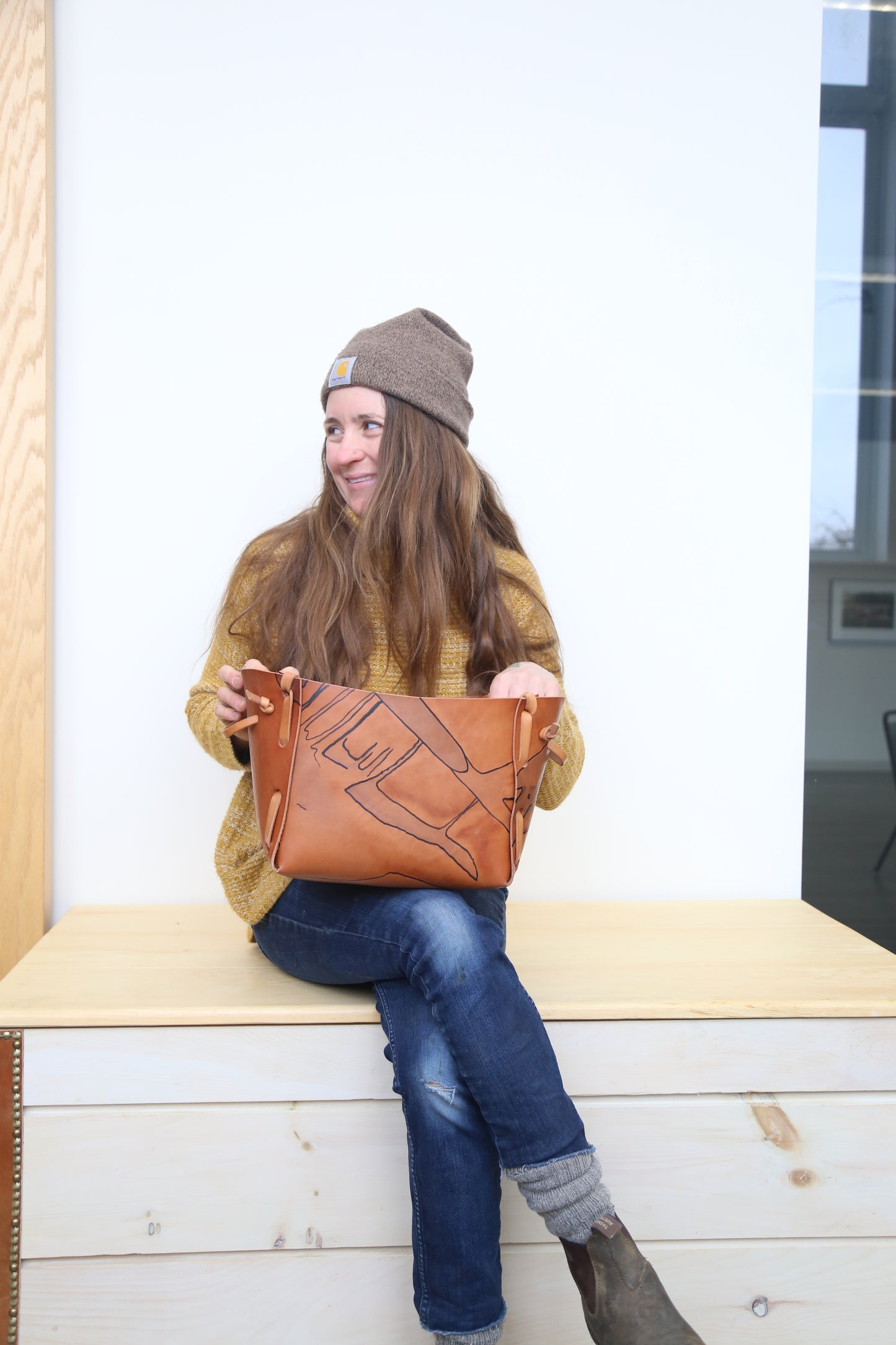 Flood no.2! Small leather basket