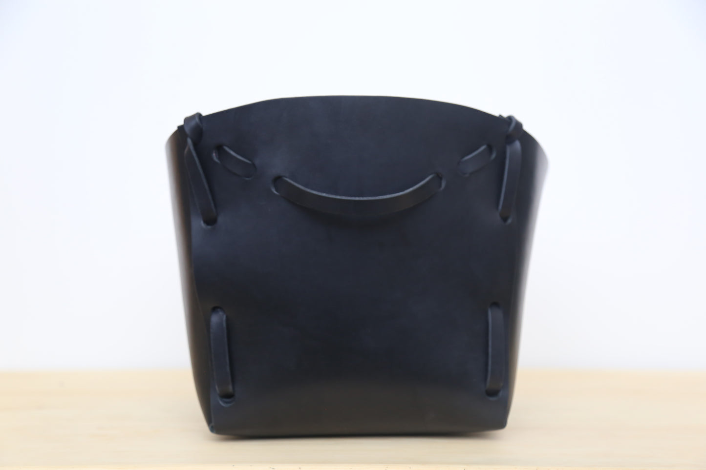 Large leather basket