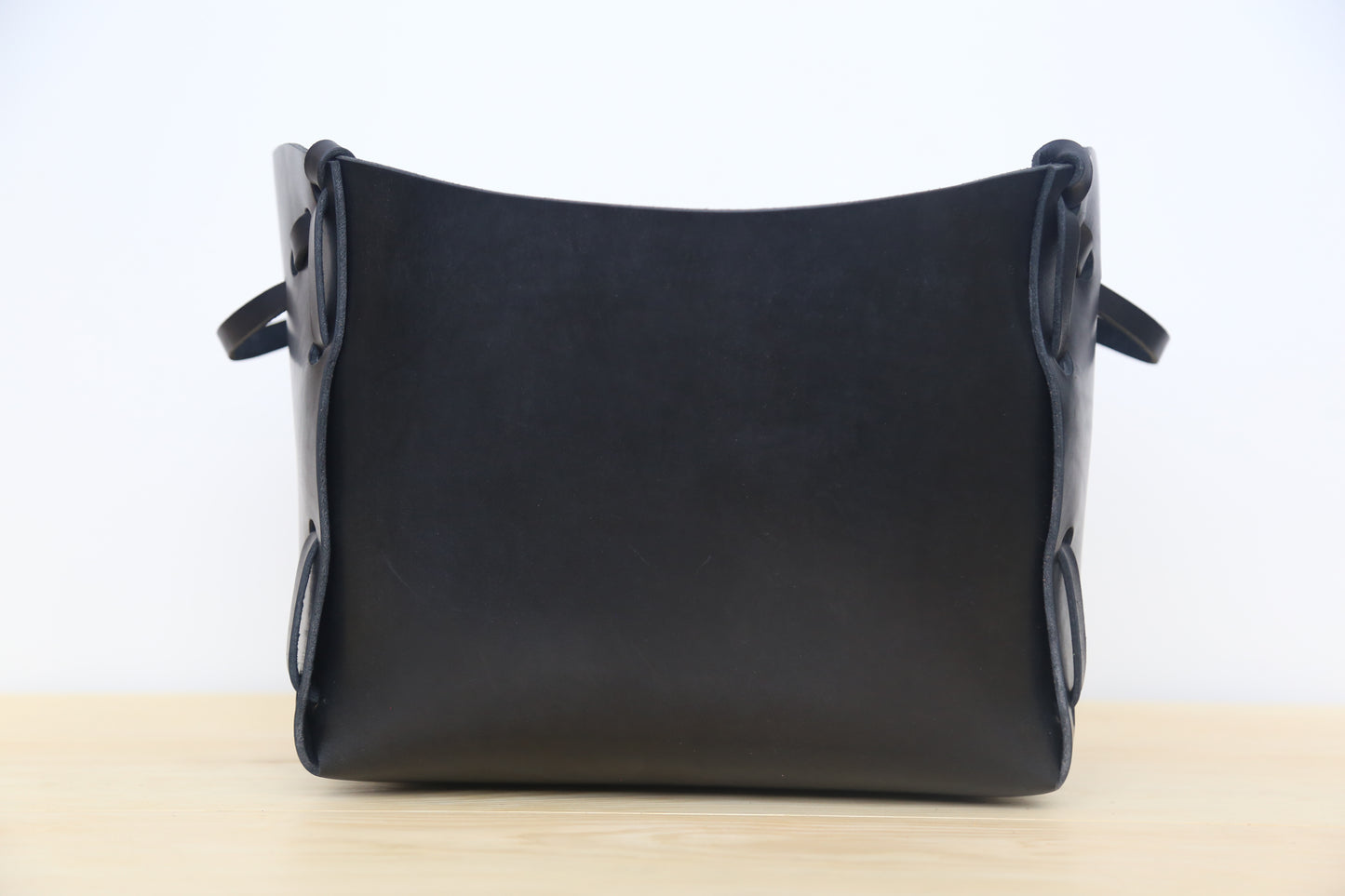 Large leather basket