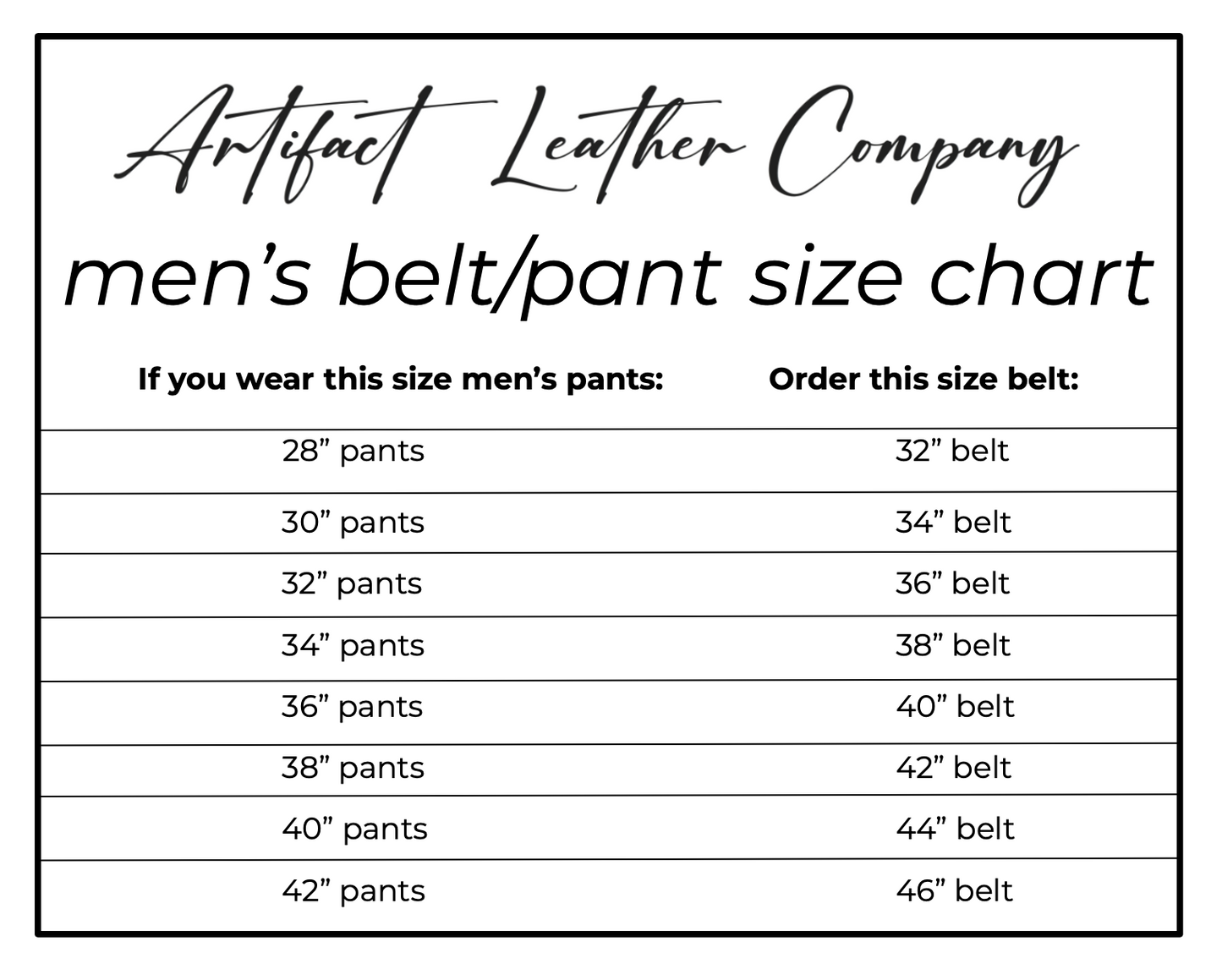 Belt Sizing Artifact Leather Company belt-sizing-artifact-leather-company